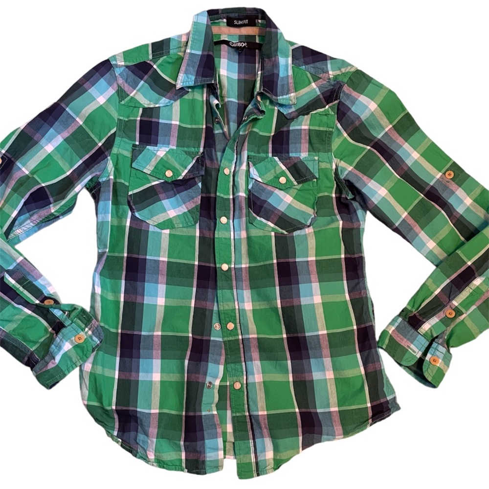 Men’s Size Small Plaid Long Sleeve Button Down Shirt